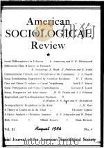 AMERICAN SOCIOLIG-ICAL REVIEW VOL.21 No4-6 1956     PDF电子版封面     