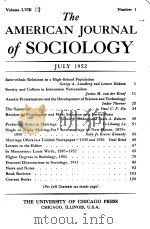 THE AMER-ICAN JOUR-NAL OF SOCIOL-OGY V.58 NO.1-3 1952（ PDF版）
