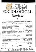AMERICAN SOCIOLOG-ICAL REVIEW  VOL.21 No1-3 1956（ PDF版）