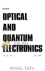 OPTICAL AND QUANTUM ELECTRONICS  （Vol.33  No.1-10  Jan-Oct  2001）/科技资料  共6本     PDF电子版封面     