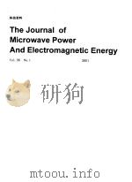 The Journal of Microwave Power And Electrmagnetic Energy  Vol.36  (No.1-2)  Fib.2001/科技资料  (共2本)（ PDF版）