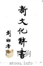 新文化辞书   1923  PDF电子版封面    唐敬杲编纂 
