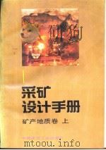 采矿设计手册  1  矿产地质卷  上   1989  PDF电子版封面  7112004535  北京有色冶金设计研究总院等编 