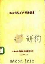 地方常见矿产开采技术   1985  PDF电子版封面    赵志刚，杜镇球主编 