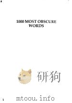 1000 MOST OBSCURE WORDS     PDF电子版封面     