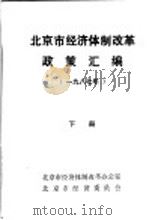 北京市经济体制改革政策汇编  1987年  下     PDF电子版封面    北京市经济体制改革办公室，北京市经济委员会 