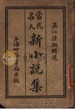 当代名人新小说集  第8版   1926  PDF电子版封面    吴江陆编 