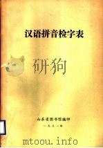 汉语拼音检字表   1981  PDF电子版封面    山东省图书馆编 