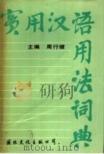 实用汉语用法词典   1990  PDF电子版封面  7800495833  周行健主编 