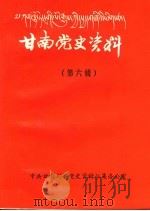 甘南党史资料  第6辑     PDF电子版封面    中共甘南州委党史资料征集办公室编 