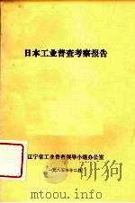 日本工业普查考察报告   1985  PDF电子版封面     