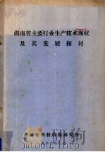 湖南省主要行业生产技术现状及其发展探讨   1986  PDF电子版封面    湖南省科技情报研究所编 