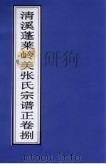 清溪蓬莱岭美张氏宗谱正  卷8     PDF电子版封面     