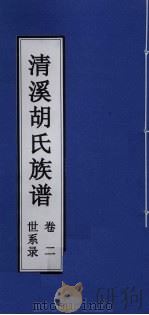 清溪胡氏族谱  世系录  卷2     PDF电子版封面     