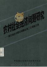 农村社会经济问题研究  湖北省农村固定观察点第三次调查文集   1987  PDF电子版封面    中共湖北省委农村政策研究室编 