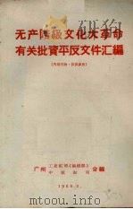 无产阶级文化大革命有关批资平反文件汇编   1968  PDF电子版封面    广州工交红司《组织部》，广州中教红司编 