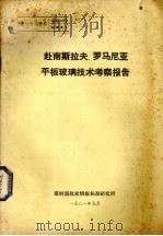 赴南斯拉夫、罗马尼亚平板玻璃技术考察报告   1981  PDF电子版封面    建材部技术情报标准研究所编 