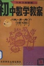 九年义务教育初中数学教案  代数  第1册  下   1993  PDF电子版封面  7303024743  赵大悌主编 