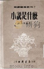 小说是什么   1953  PDF电子版封面    于在春主编；胡山源编写 