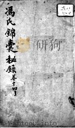 冯氏锦囊秘录八种  卷14     PDF电子版封面    （清）冯兆张撰 