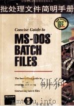 MS-DOS批处理文件简明手册  版本6.0与6.2   1994  PDF电子版封面  7507708764  （美）Kris Jamsa著；冯崇彪等译 