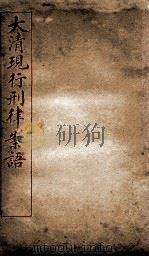 大清现行刑律案语  2   1909  PDF电子版封面    （清）沈家木等编 
