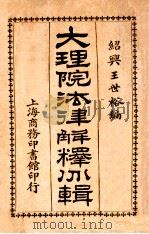大理院法律解释分辑   1927  PDF电子版封面    王世裕辑 