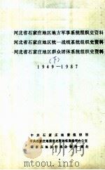 河北省石家庄地区地方军事系统、统一战线系统、群众团体系统组织史资料  1949-1987（ PDF版）