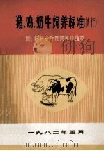 猪、鸡、奶牛饲养标准  试行   1982  PDF电子版封面    江苏省宿迁县粮食局饲料股 