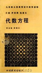 代数方程   1992  PDF电子版封面  7540817518  邢志敏著 