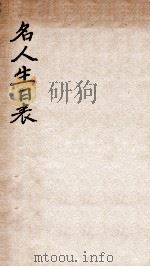 名人生日表   1927  PDF电子版封面    （民国）孙雄辑 