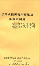 半旱式稻田高产高效益典型实例集（1987 PDF版）