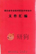湖北省专业技术职务评审条件文件汇编     PDF电子版封面     