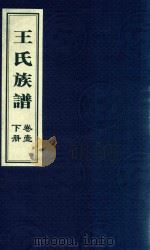 王氏族谱  卷1  下     PDF电子版封面     