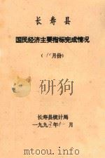 长寿县  国民经济主要指标完成情况  十月份   1995  PDF电子版封面    长寿县统计局 