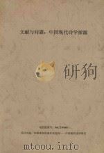 文献与问题  中国现代诗学探源     PDF电子版封面     