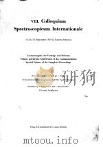 Ⅷ.Colloquium Spectroscopicum Internationale     PDF电子版封面     