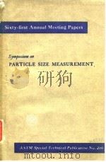 American Society for Testing Materials.Symposium on particle size measurement.1959.     PDF电子版封面     