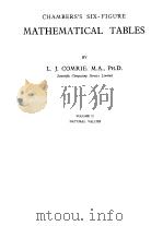 CHAMBERS SIX-FIGURE MATHEMATICAL TABLES COMRIE VOL.Ⅱ Natural Values     PDF电子版封面     