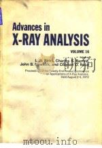 Denver.Univ.Denver Research Institute.Advances in X-ray analysis.v.16.1973.     PDF电子版封面     