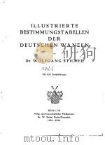 DR.WOLFGANG STICHEL ILLUSTRIERTE BESTIMMUNGSTABELLEN DER DEUTSCHEN WANZEN     PDF电子版封面     