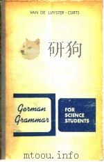 GERMAN GRAMMAR for Science Students     PDF电子版封面     