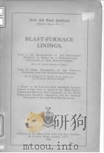 Iron and Steel Institute Special Report.No.7.Blast-furnace linings.1934.（ PDF版）