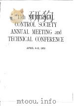 Numerical Control Society.15th Numerical Society Annual Meeting & Technical Conference.1978.     PDF电子版封面     