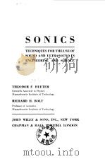 SONICS  Techniques for the Use of Sound and Ultrasound in Engineering and Science     PDF电子版封面     