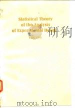 Statistical Theory of the Analysis of Experimintal Designs     PDF电子版封面     