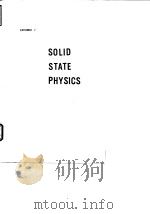 Solid state physics;advances in research and applications.Suppl.7.1966.     PDF电子版封面     