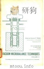 VACUUM MICROBALANCE TECHNIQUES VOLUME 2     PDF电子版封面     