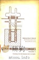VACUUM MICROBALANCE TECHNIQUES VOLUME 3     PDF电子版封面     