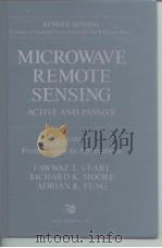 MICROWAVE REMOTE SENSING ACTIVE AND PASSIVE Volume Ⅲ     PDF电子版封面  0890061920   